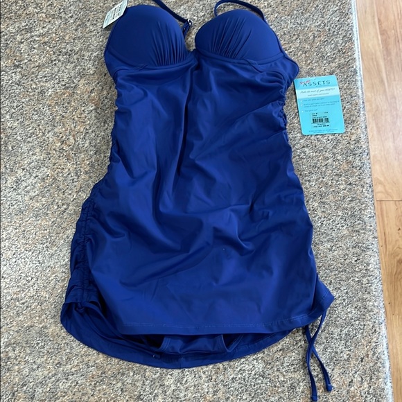 Assets By Spanx Other - Assets By Spanx Blue One Piece Swimsuit with Sweetheart Neckline size Small
